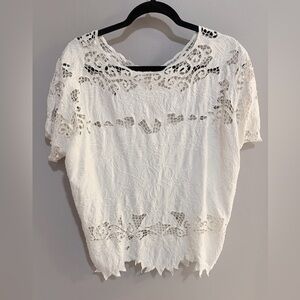 Elegant White Lace Women's Top